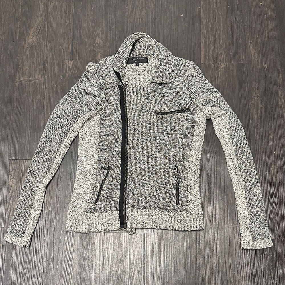 Rag & Bone Gray and Black Knit Jacket size small